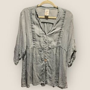 Match Point USA 100% Linen Blouse